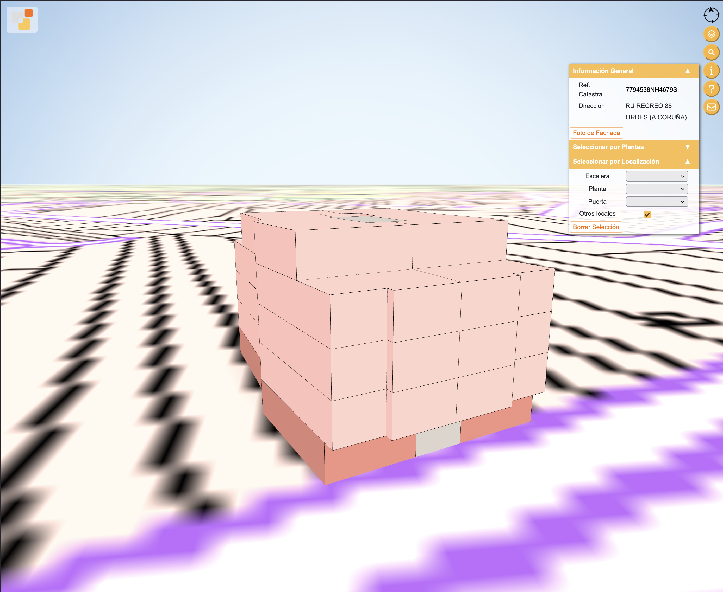 Vista 3D catastral — ángulo 5